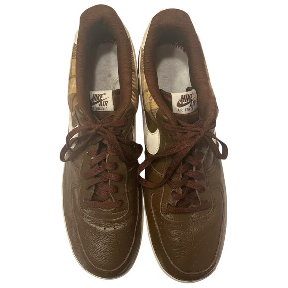 Nike Air Force 1 '07 LX Sneakers Brown Plaid Cacao US 15 Fall Streetwear Rare - Picture 6 of 12